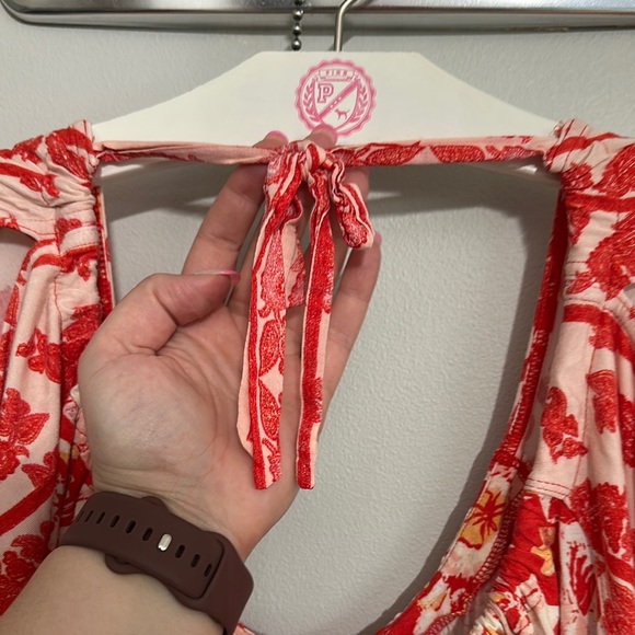 Free People Floral Tie-Back with Cold Shoulder Top - Picture 7 of 7